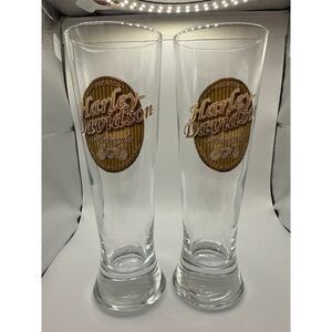 Harley Davidson Pilsner Glasses Set of 2‎ Collectible